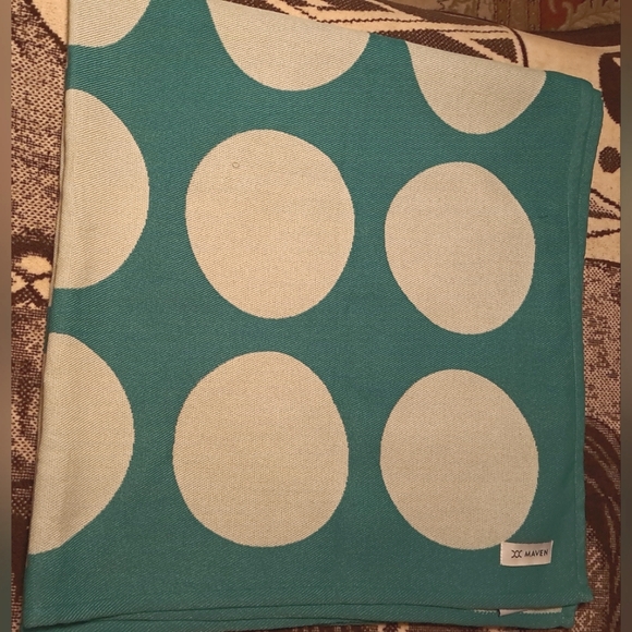 Maven mod double sided throw blanket - teal/aqua - Picture 1 of 7